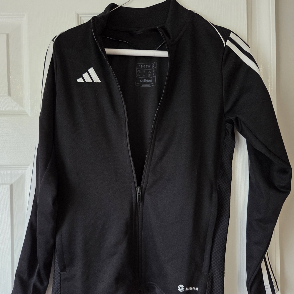 Adidas Boys Performance Black Jacket Size 11/12